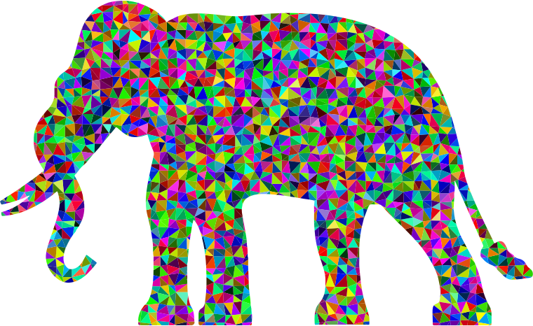 Prismatic Low Poly Elephant