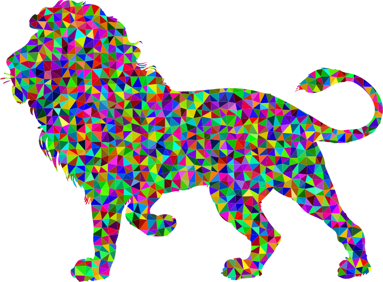 Prismatic Low Poly Lion