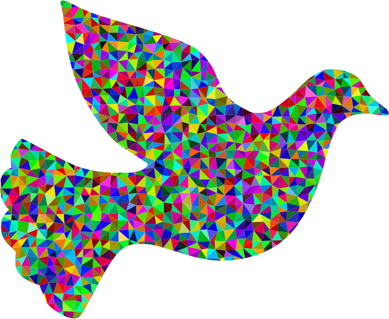 Prismatic Low Poly Peace Dove