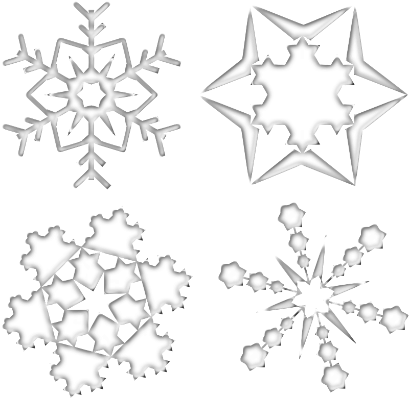 Set Of Four Snowflakes