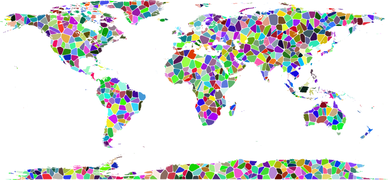 Prismatic Tiled World Map