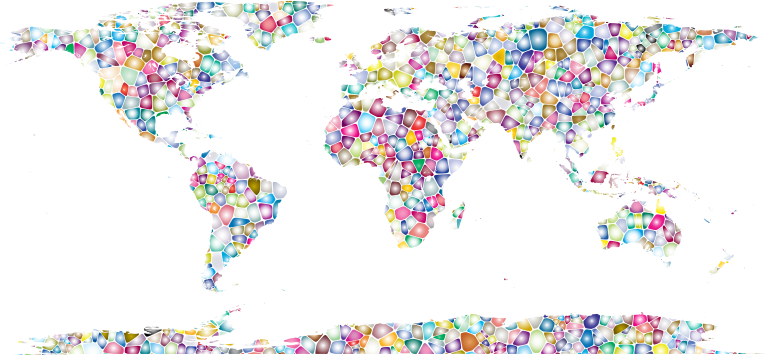 Sweet Tiled World Map No Background