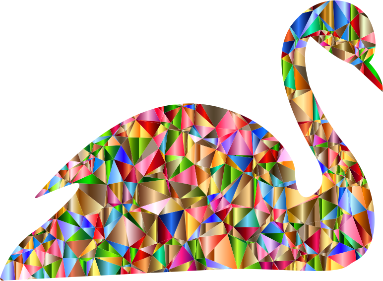 Chromatic Low Poly Swan