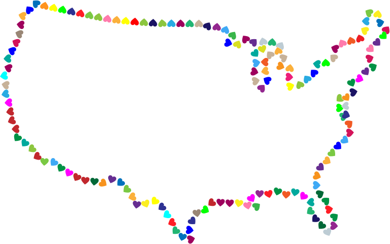 Prismatic Hearts United States Map