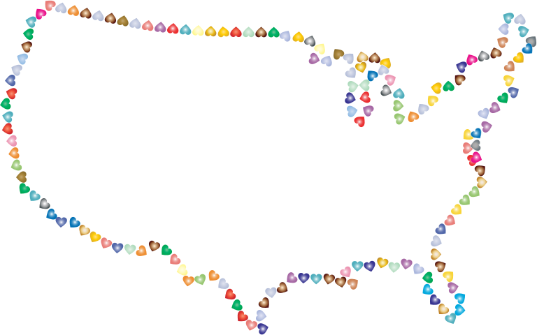 Prismatic Hearts United States Map 2