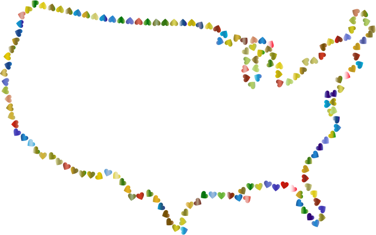 Prismatic Hearts United States Map 5