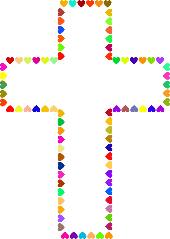 Prismatic Hearts Cross