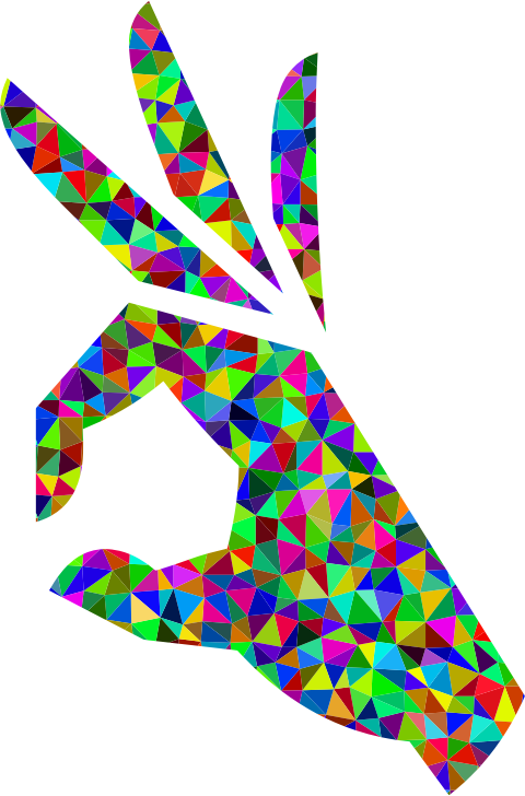 Prismatic Low Poly OK Perfect Hand Sign Emoji 3