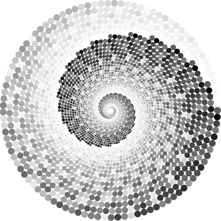 Grayscale Swirling Circles Vortex