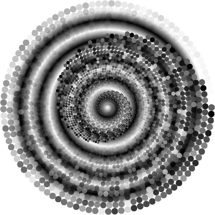 Grayscale Swirling Circles Vortex Variation 3