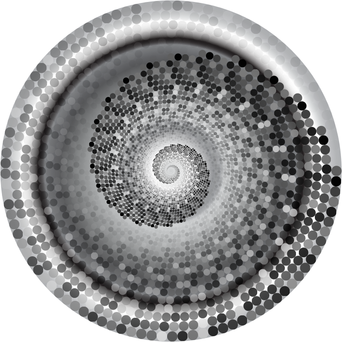 Grayscale Swirling Circles Vortex Variation 4