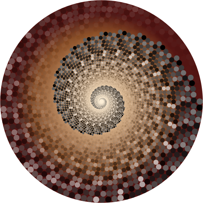 Grayscale Swirling Circles Vortex Variation 5