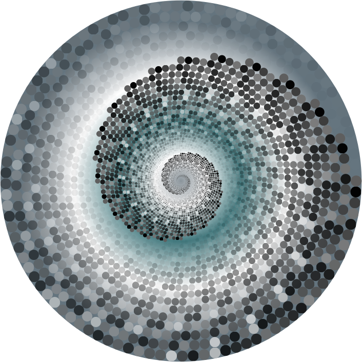 Grayscale Swirling Circles Vortex Variation 7