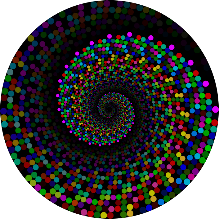 Colorful Swirling Circles Vortex With Background