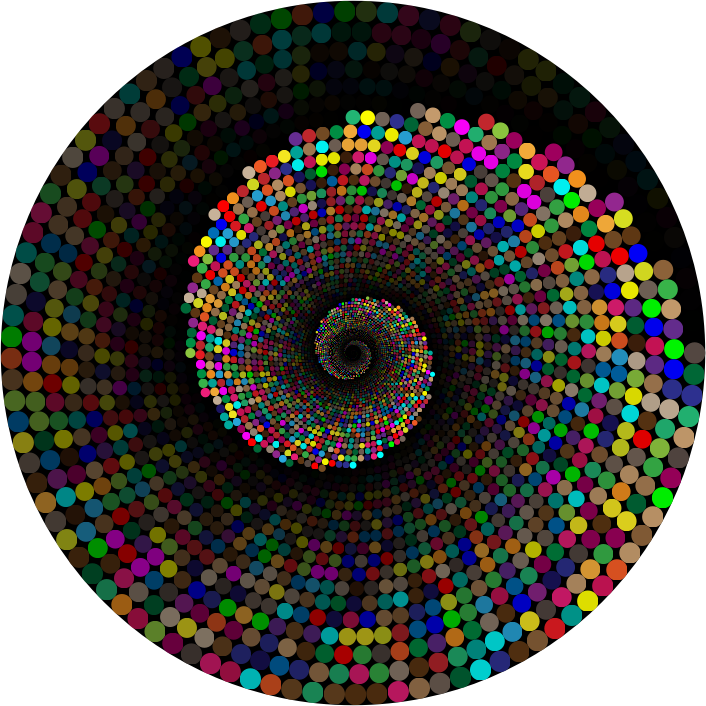 Colorful Swirling Circles Vortex 2 With Background