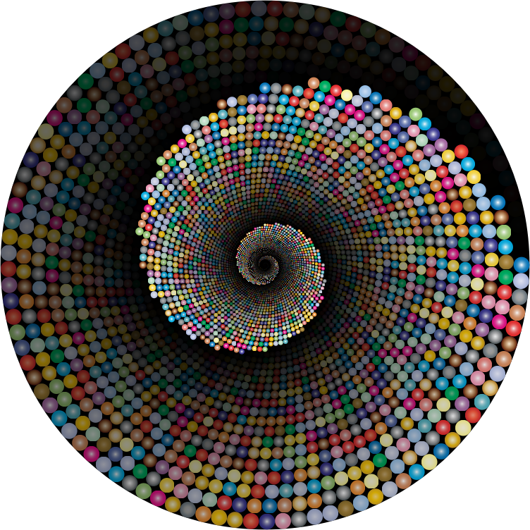 Colorful Swirling Circles Vortex 3 With Background