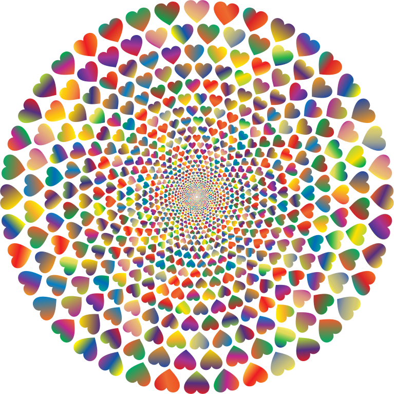 Colorful Hearts Vortex 9 Variation 2
