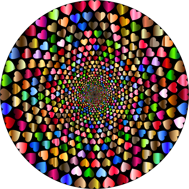 Colorful Hearts Vortex 12 Variation 2 With Background