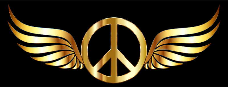Gold Peace Sign Wings