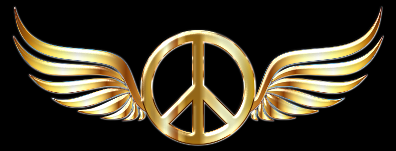 Gold Peace Sign Wings Enhanced 2