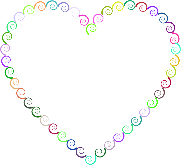 Colorful Spirals Heart