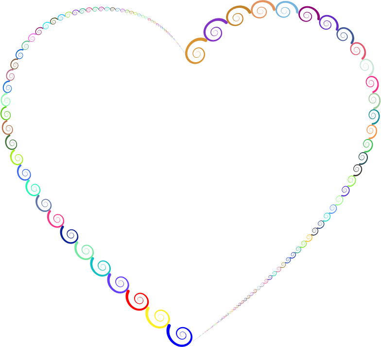 Colorful Spirals Heart 2