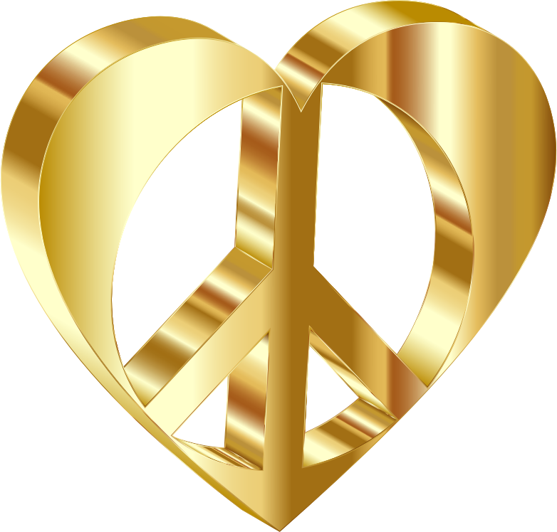 3D Peace Heart Mark II Gold Variation 2