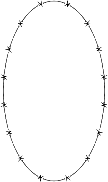 Barbed Wire Ellipse Frame Border