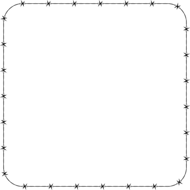 Barbed Wire Rounded Square Frame Border