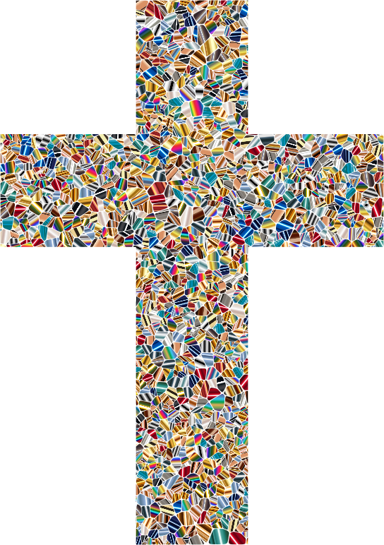 Psychedelic Tiled Cross - Openclipart