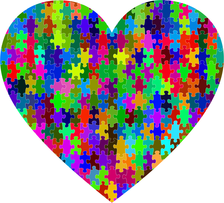 Colorful Puzzle Heart 2