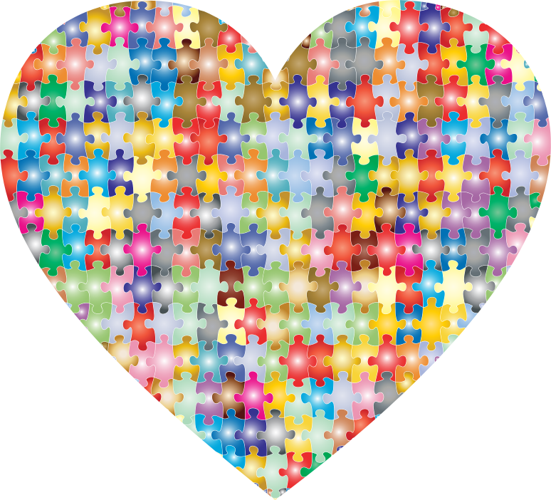 Colorful Puzzle Heart 3