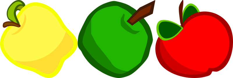 Three Cartoony Apples