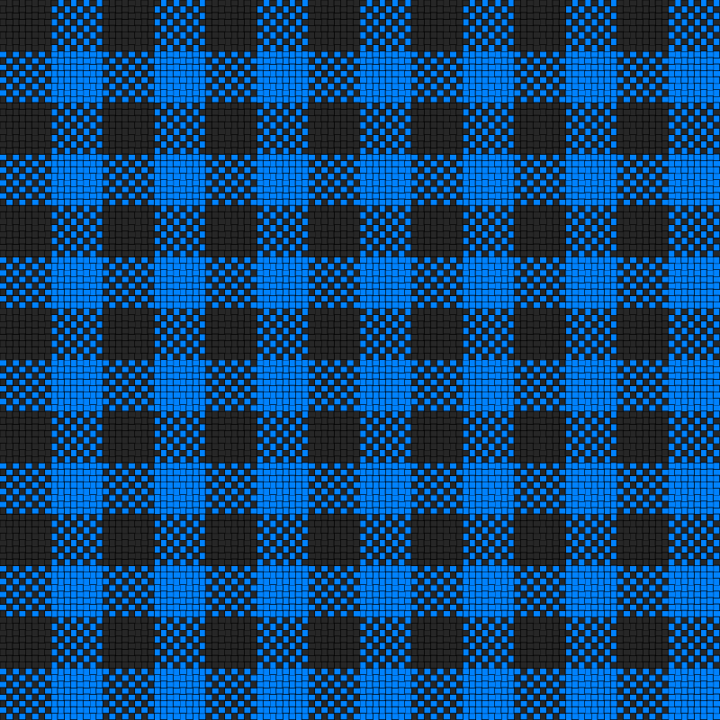 Checker Plaid Cloth Black and Blue 