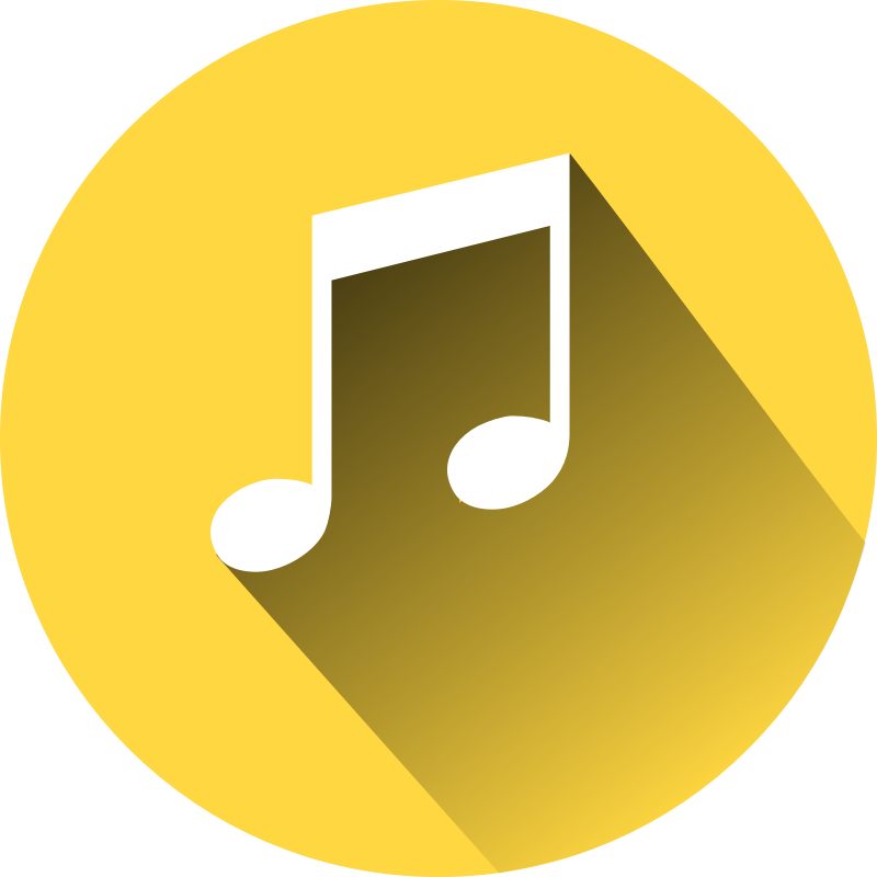 Music Note on yellow cyrcle