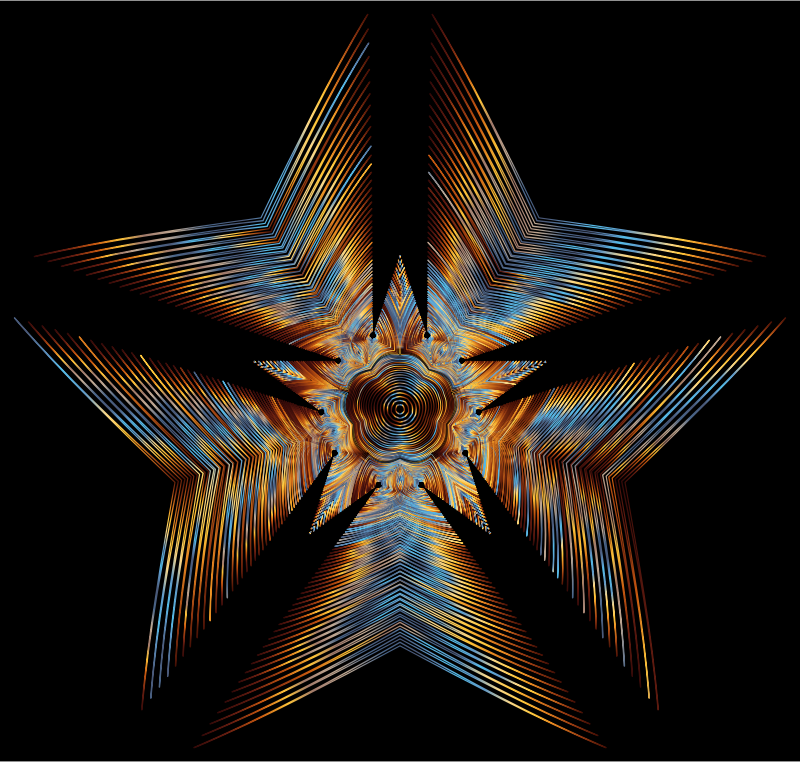 Prismatic Star Line Art