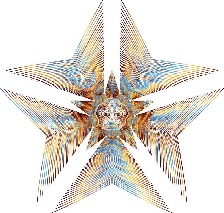 Prismatic Star Line Art No Background