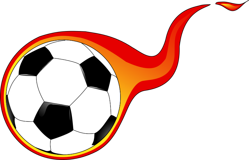 Flaming soccer ball