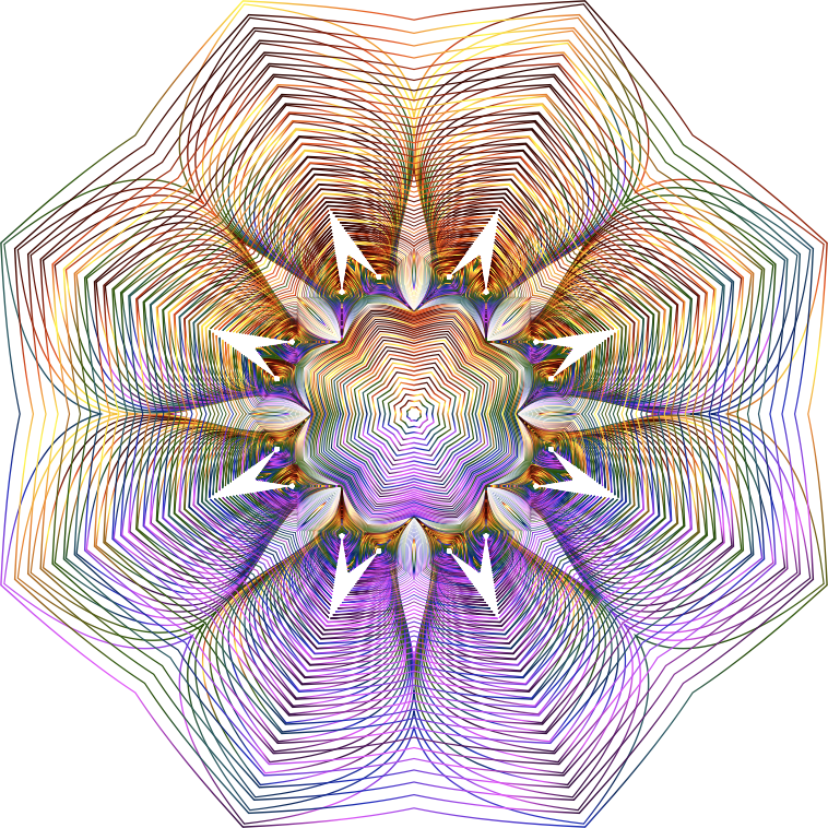 Prismatic Floral Line Art 2 No Background