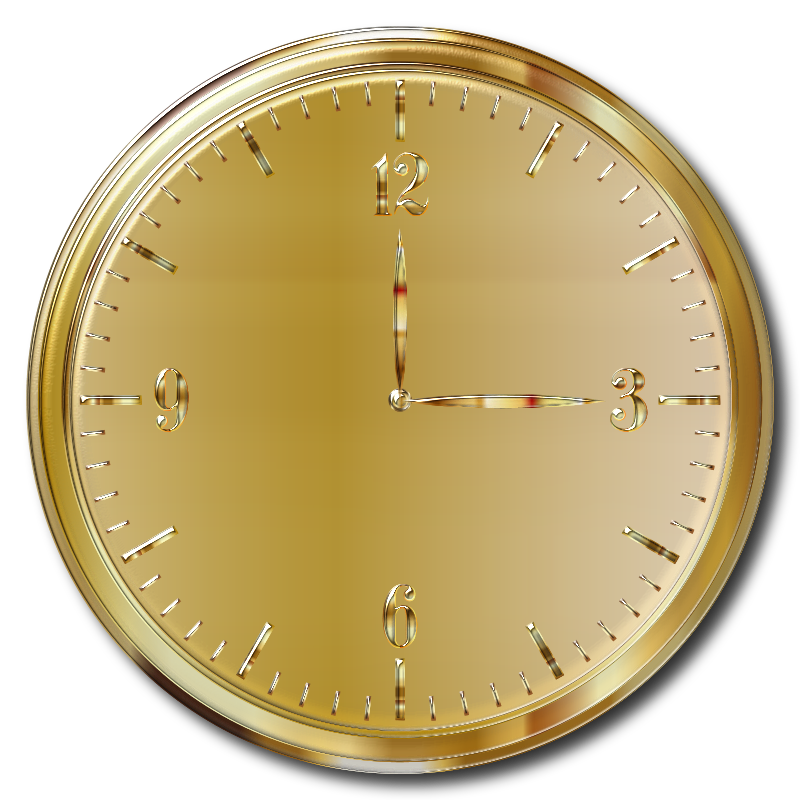 Gold Clock Enhanced With Drop Shadow