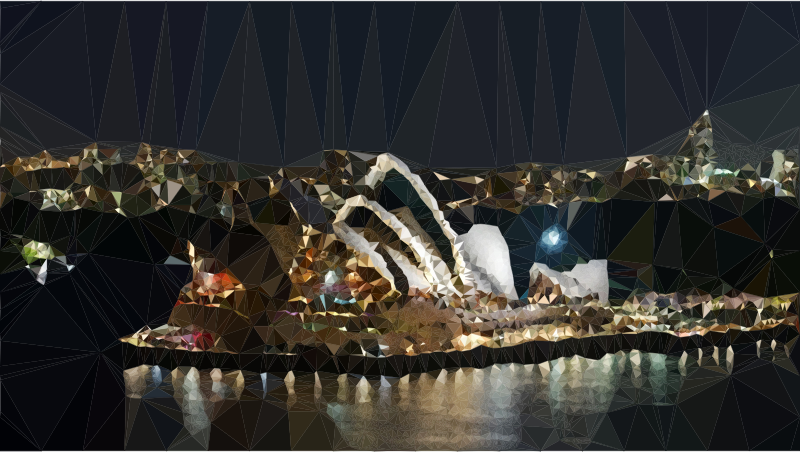 Low Poly Sydney Opera House Night Scene