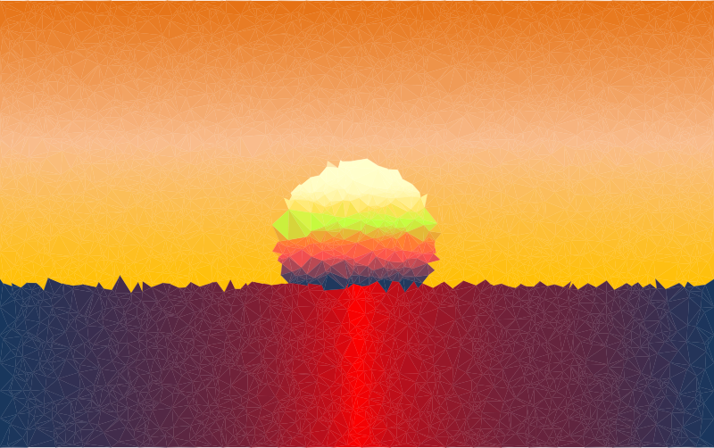 Low Poly Simple Sunset Scene