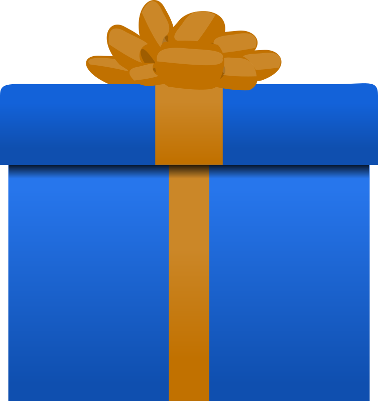 Flat gift box, gradient-based