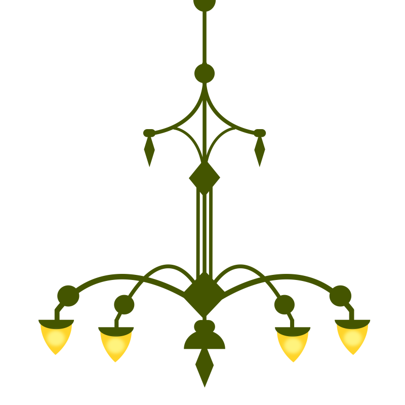 Ornate Chandelier, with 4 lamps- version 1