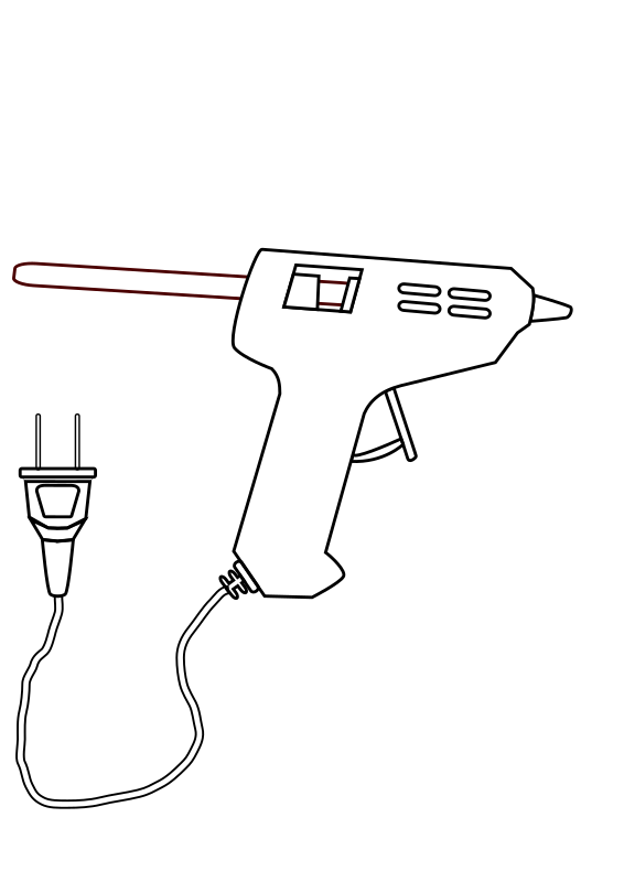 tool hot glue gun drawing coloring Openclipart