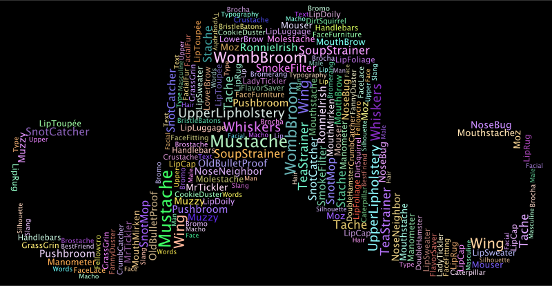 Mustache Word Cloud 2