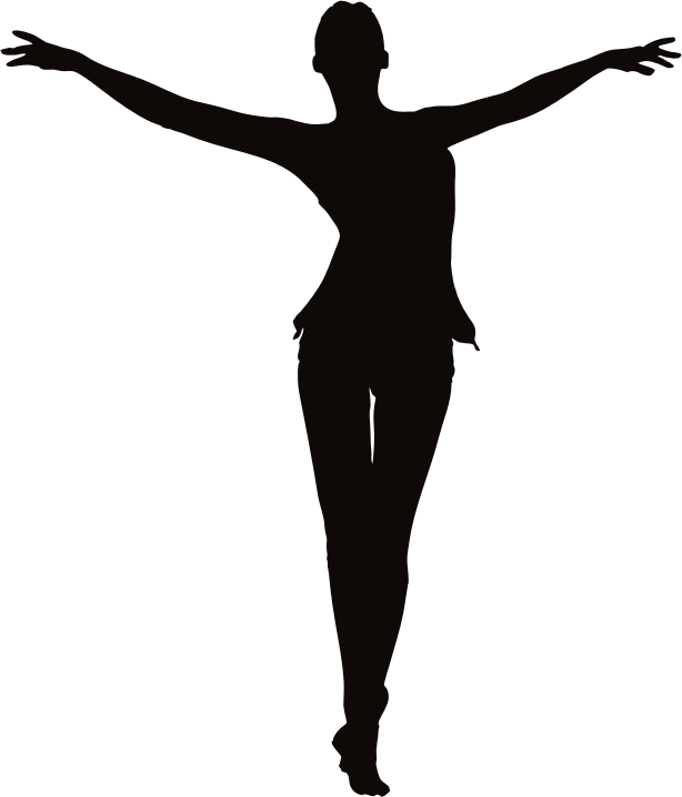 Woman With Outstretched Arms Silhouette