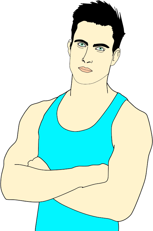 Blue Tank Top Man Portrait