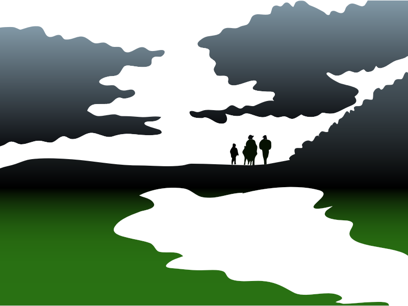 Abstract Family Landscape Silhouette