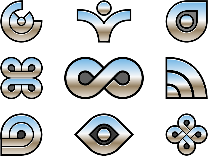 Abstract Chrome Icons